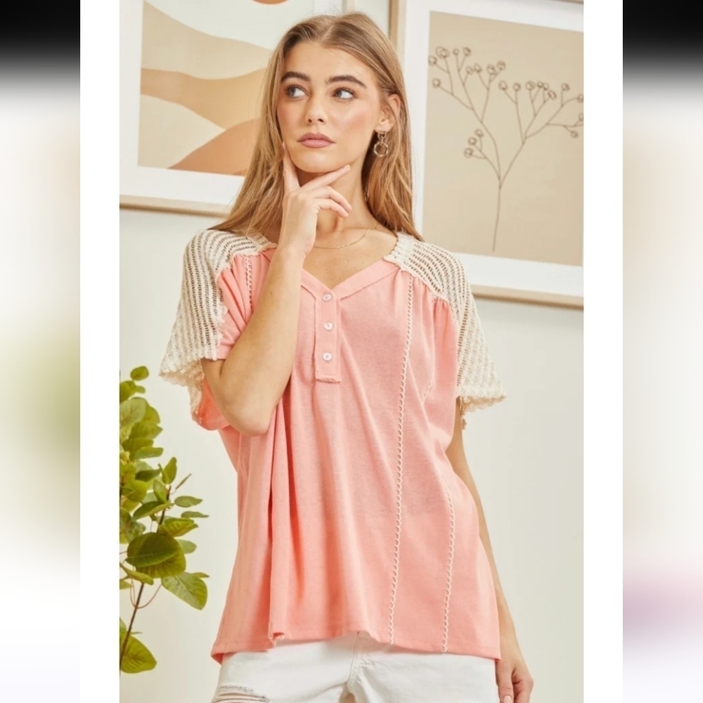 Andree By Unit Corrine Coral Top